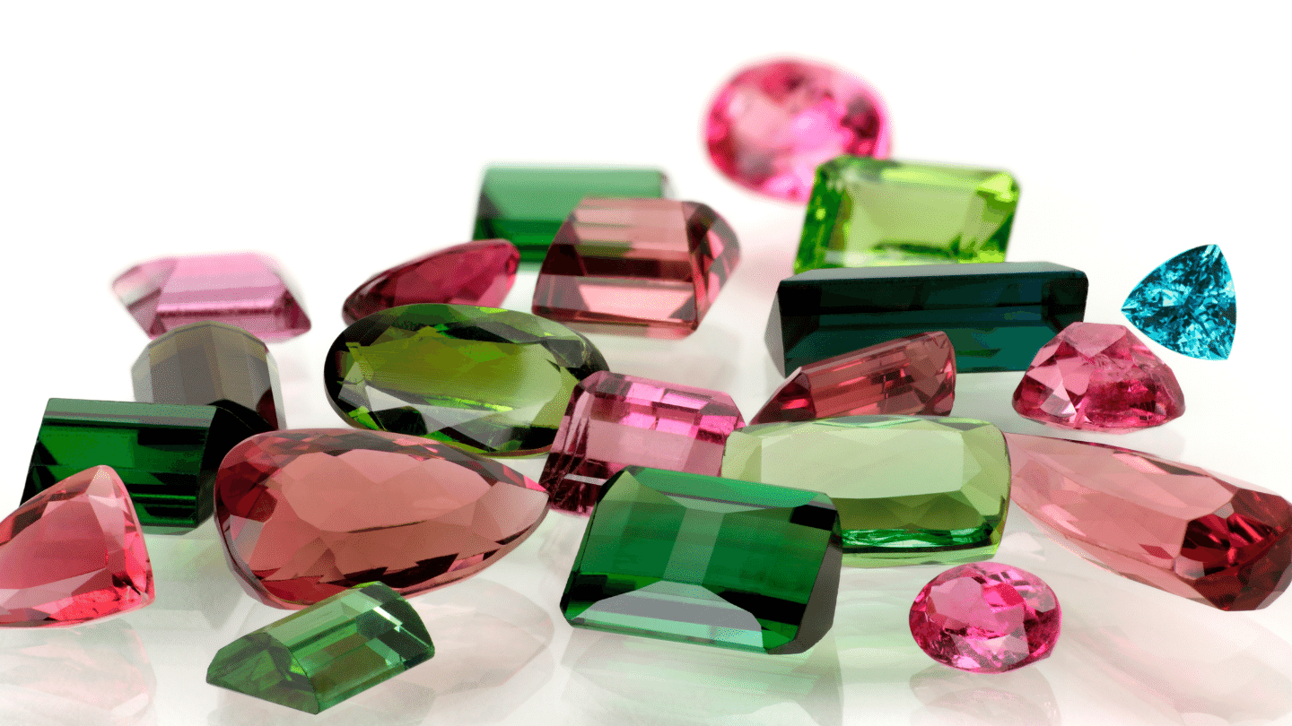 Toutes les couleurs de tourmaline sur les bijoux d'occasion