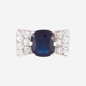 Bague tank saphir