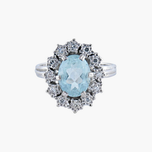 Bague de fiançailles aigue-marine