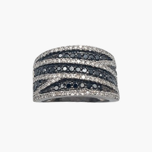 Bague diamant noir