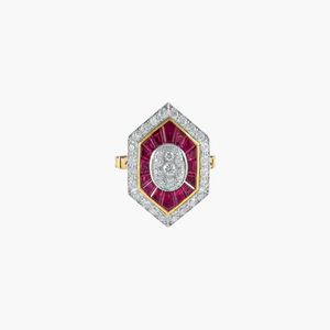 Bague rubis Art Déco