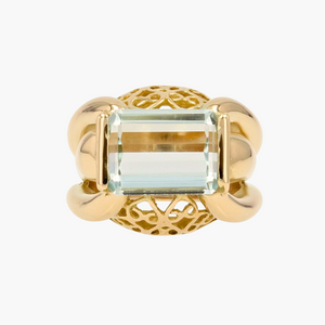 Bague Tank aigue-marine