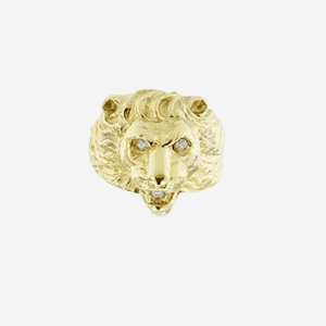 Bague tête de lion or