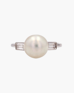 Bague perle fine
