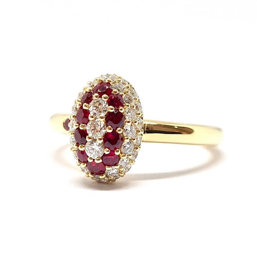 Bague 54 Bague coccinelle en Or jaune, rubis & diamants 58 Facettes