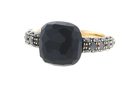 Bague 53 Pomellato Capri - Bague en or rose 18 carats avec onyx et diamants 58 Facettes 22049