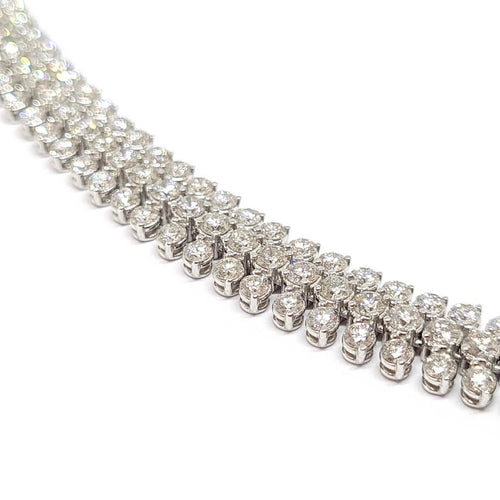 Collier Collier rivière de diamants or blanc 58 Facettes