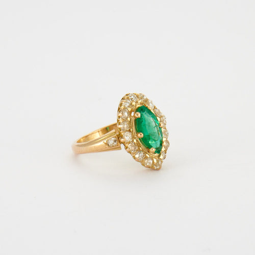 Bague Bague marquise émeraude diamants 58 Facettes 2808