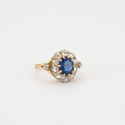 Bague Bague ancienne en or, saphir et diamants 58 Facettes