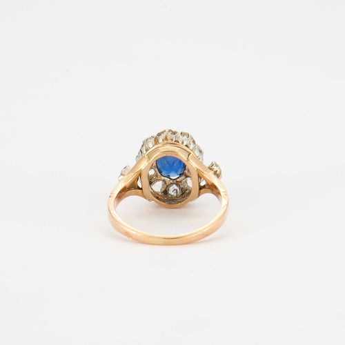 Bague Bague ancienne en or, saphir et diamants 58 Facettes