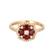 Bague 54 Bague Fleur Or Rose Diamants Rubis 58 Facettes