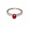 Bague 54 Bague - Bague sertie d’un rubis 1 ct en or blanc et diamants 58 Facettes