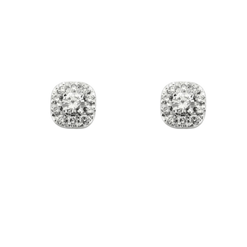 Boucles d'oreilles Boucles d'oreilles or blanc serties de diamants 58 Facettes