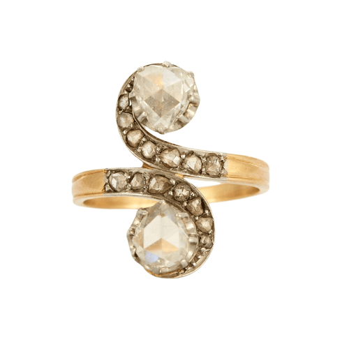 Bague 56 Bague Toi et Moi 2 ors diamants 58 Facettes GU27