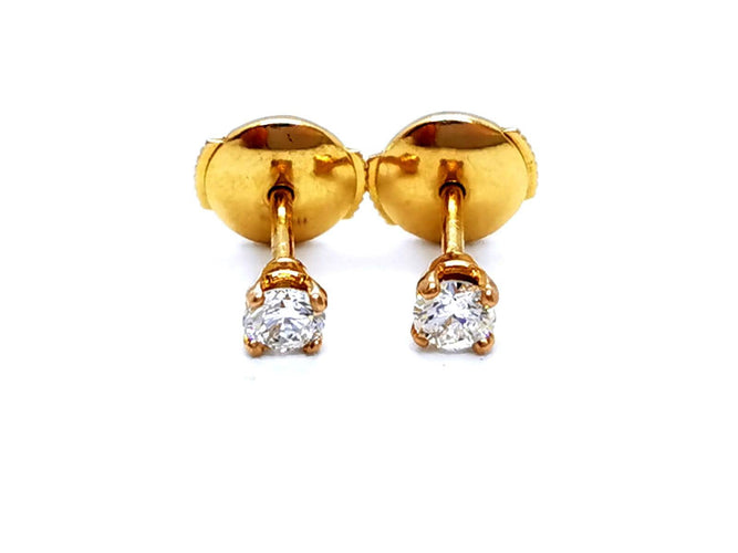 Boucles d'oreilles Boucles d’oreilles puces en or jaune 18 carats et diamants 58 Facettes 1003190CD