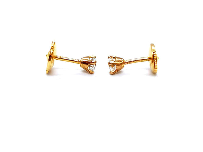 Boucles d'oreilles Boucles d’oreilles puces en or jaune 18 carats et diamants 58 Facettes 1003190CD