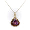 Collier Collier pendentif améthyste moderniste en or jaune 14k 58 Facettes