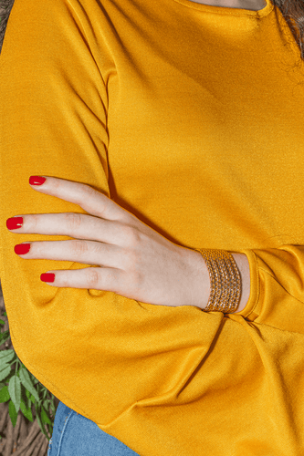 Bracelet Bracelet épingle - Manchette en or jaune 18 carats 58 Facettes 1011037CD