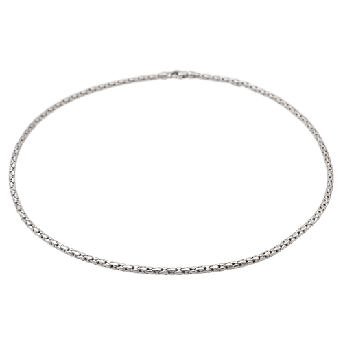 Collier Collier maille souple en or blanc 18 carats 58 Facettes 1011040CD