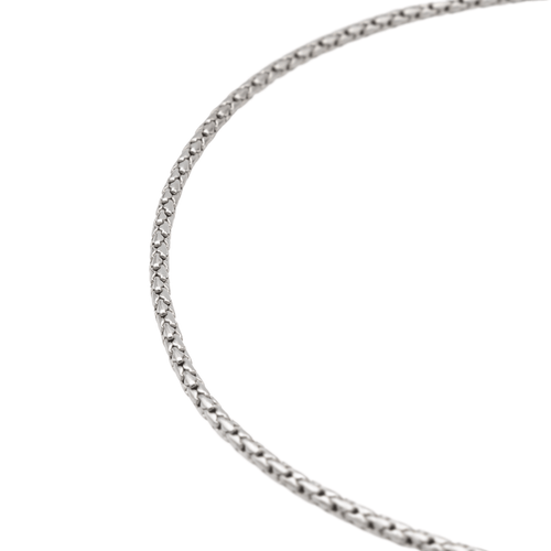 Collier Collier maille souple en or blanc 18 carats 58 Facettes 1011040CD