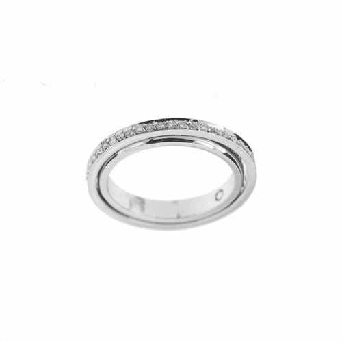 Bague 52 Alliance fede - Bague en or blanc 18 ct et diamants 0,46 ct 58 Facettes 10308