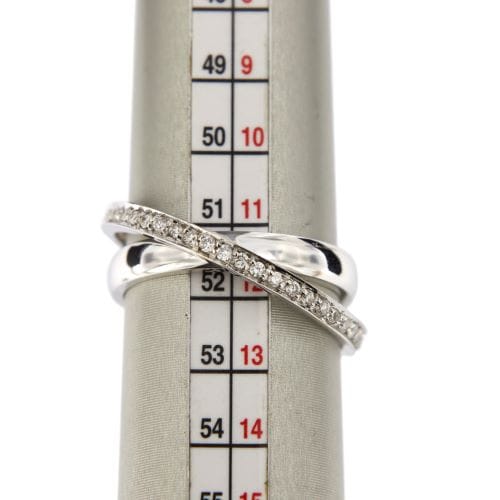 Bague 52 Alliance fede - Bague en or blanc 18 ct et diamants 0,46 ct 58 Facettes 10308