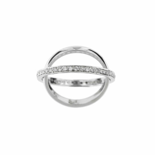 Bague 52 Alliance fede - Bague en or blanc 18 ct et diamants 0,46 ct 58 Facettes 10308
