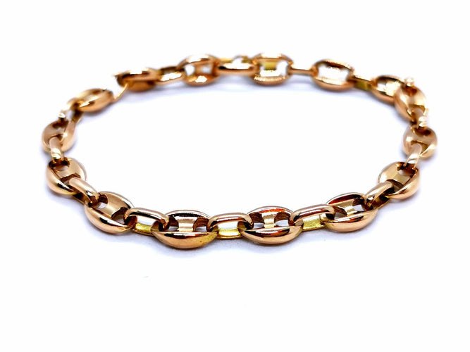 Bracelet Bracelet maille grain de café en or jaune 18 carats 58 Facettes 1048311CD