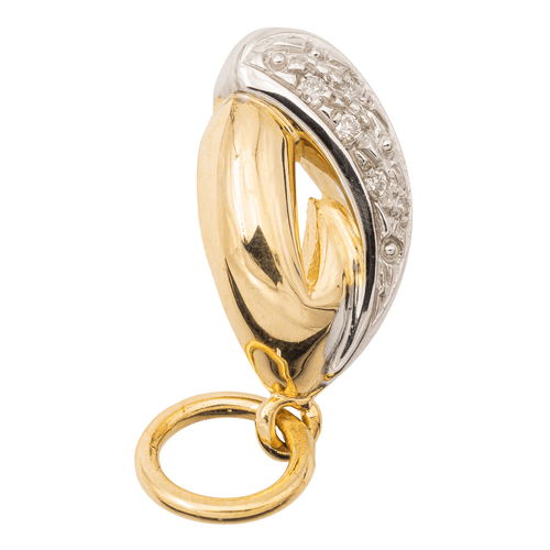 Pendentif Pendentif bicolore en or jaune et blanc 18 carats serti de diamants 58 Facettes 1048321CD
