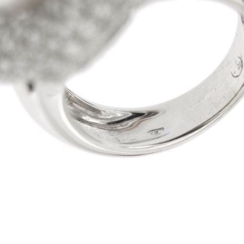 Bague 57 Bague fleur - Bague en or blanc 18 ct avec perle et diamants 58 Facettes 10510