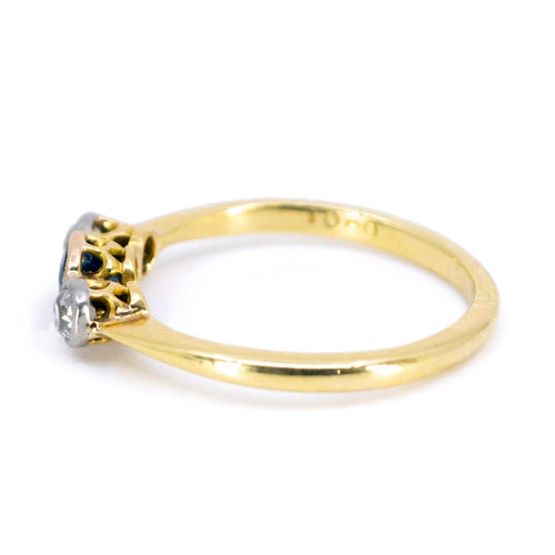 Bague 54.5 Bague Art Déco en or 18 ct, saphir et diamants 58 Facettes 88914CB189C547DF9C8B323349B654F6