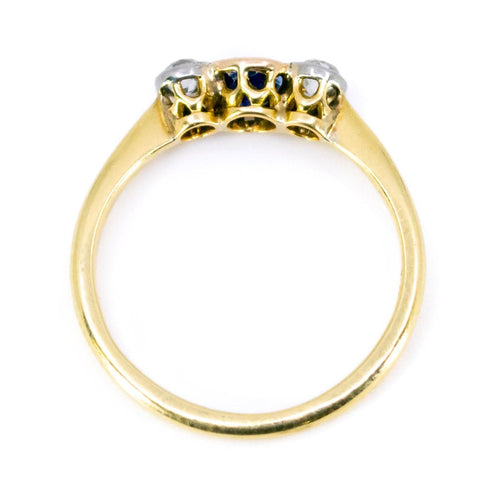 Bague 54.5 Bague Art Déco en or 18 ct, saphir et diamants 58 Facettes 88914CB189C547DF9C8B323349B654F6