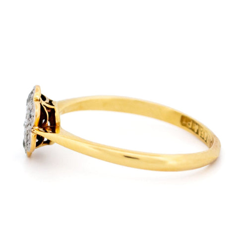 Bague 53 Bague grappe florale en platine et or 18 carats avec diamants 58 Facettes 304FA7795AC647FFA29F901DE1F7A727