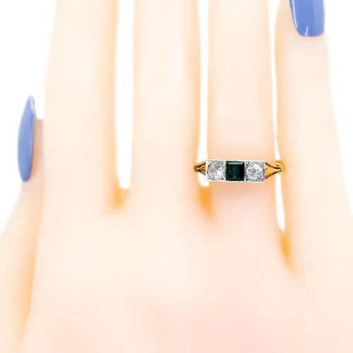 Bague 53 Bague Art déco en or 14k avec saphirs et diamants 58 Facettes D351F4A3CF4043F2B2AAD0EB0A6A2763