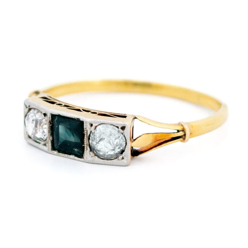 Bague 53 Bague Art déco en or 14k avec saphirs et diamants 58 Facettes D351F4A3CF4043F2B2AAD0EB0A6A2763