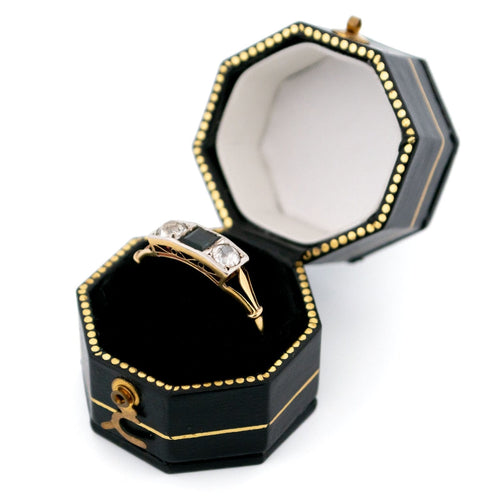 Bague 53 Bague Art déco en or 14k avec saphirs et diamants 58 Facettes D351F4A3CF4043F2B2AAD0EB0A6A2763