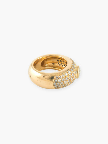Bague 51 Bague jonc pavée en or jaune 18k et diamants 58 Facettes 130055