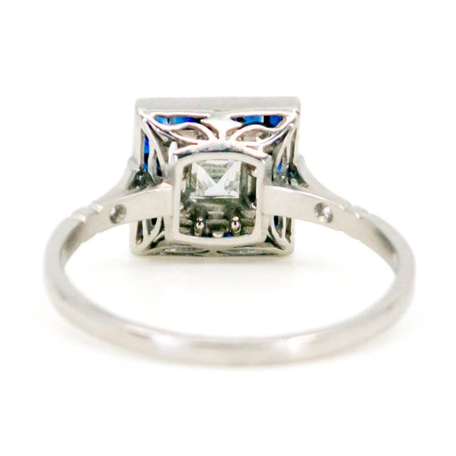 Bague 55 Bague en platine avec diamant et saphirs 58 Facettes 82D30D78F205492C917A7069D8B6C2E8