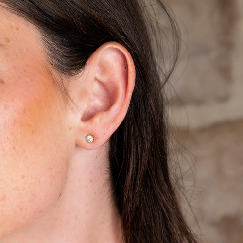 Boucles d'oreilles Boucles d'oreilles Puces Or jaune Diamant 58 Facettes 1117931CN