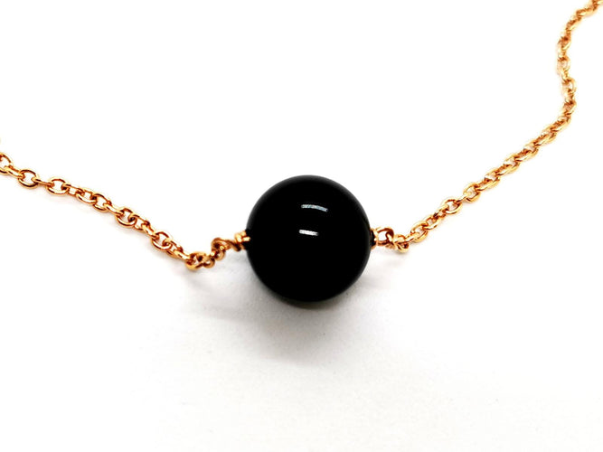 Collier Collier Chaîne + pendentif Or rose Onyx 58 Facettes 1126007CN