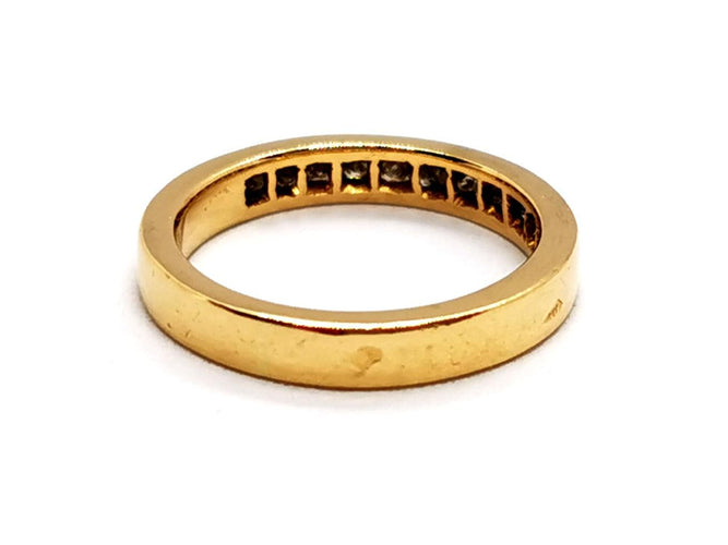 Bague 48 Bague demi-alliance sertie rail en or jaune 18 carats et diamants 58 Facettes 1126712CN