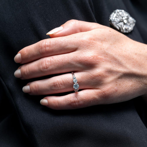 Bague 55 Bague solitaire en or blanc 18 carats et diamants 58 Facettes 1137222CN