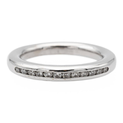 Bague 52 Bague Demi alliance Or blanc Diamant 58 Facettes 1137995CN