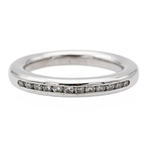 Bague 52 Bague demi-alliance en or blanc 18 carats et diamants 58 Facettes 1137995CN