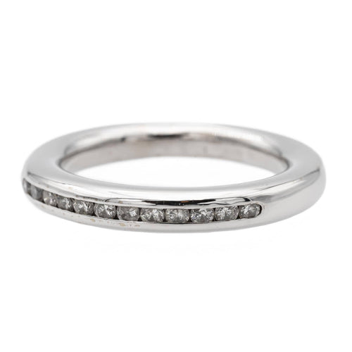 Bague 52 Bague Demi alliance Or blanc Diamant 58 Facettes 1137995CN