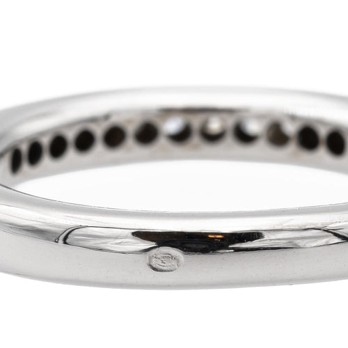 Bague 52 Bague Demi alliance Or blanc Diamant 58 Facettes 1137995CN