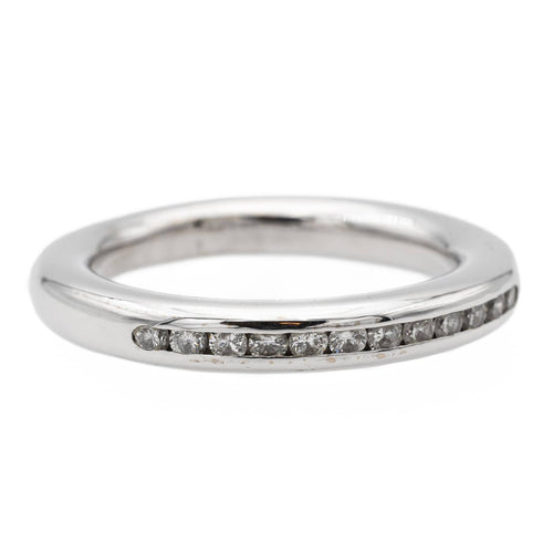 Bague 52 Bague demi-alliance en or blanc 18 carats et diamants 58 Facettes 1137995CN