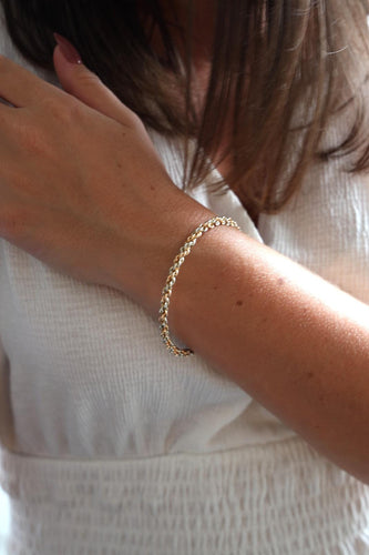 Bracelet Bracelet à maillons ronds en or blanc et or rose 18 carats 58 Facettes 1140999CN