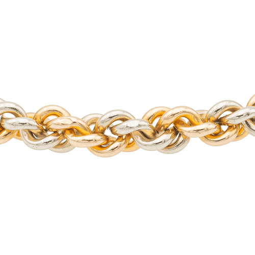Bracelet Bracelet à maillons ronds en or blanc et or rose 18 carats 58 Facettes 1140999CN