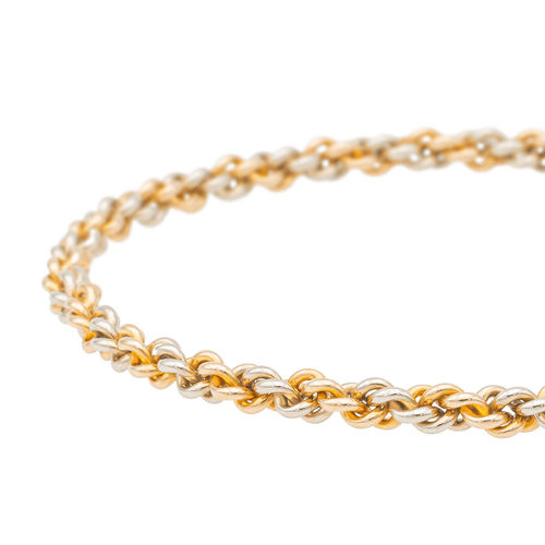Bracelet Bracelet à maillons ronds en or blanc et or rose 18 carats 58 Facettes 1140999CN